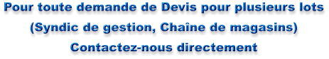 Pour toute demande de Devis pour plusieurs lots (Syndic de gestion, Cha�ne de magasins) Contactez-nous directement